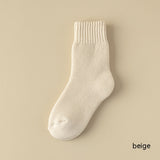 キッズフレンズ_キッズ フリースソックス 冬用 厚手 暖かい ウール混 ロングソックス