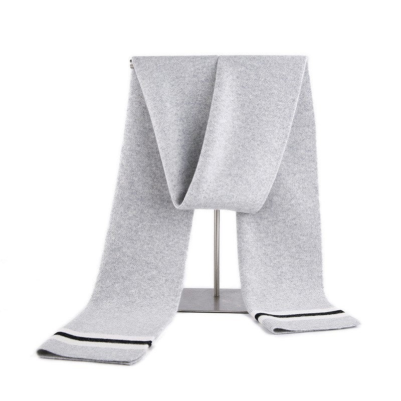 カシミヤストライプ_上質カシミヤ ストライプ柄マフラー