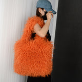 モコトート_ふわもこ フェイクファー 大容量 トート&ショルダーバッグ