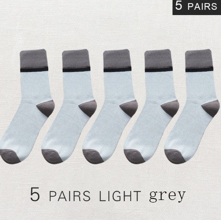 メンズ レトロカラーブロックソックス | デイリー用カジュアル5足セット