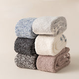 リラックスウォーム_コーラルフリース ニーハイソックス 厚手 ふわもこ 冬用