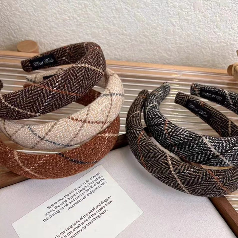 Bandellia Check Muse Autumn/Winter New Classic Check Sponge Hairband