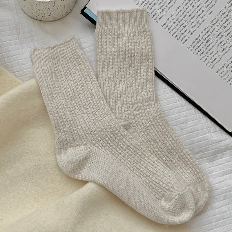 デイリーウォーム_レディース 厚手 裏起毛 あったかウールソックス