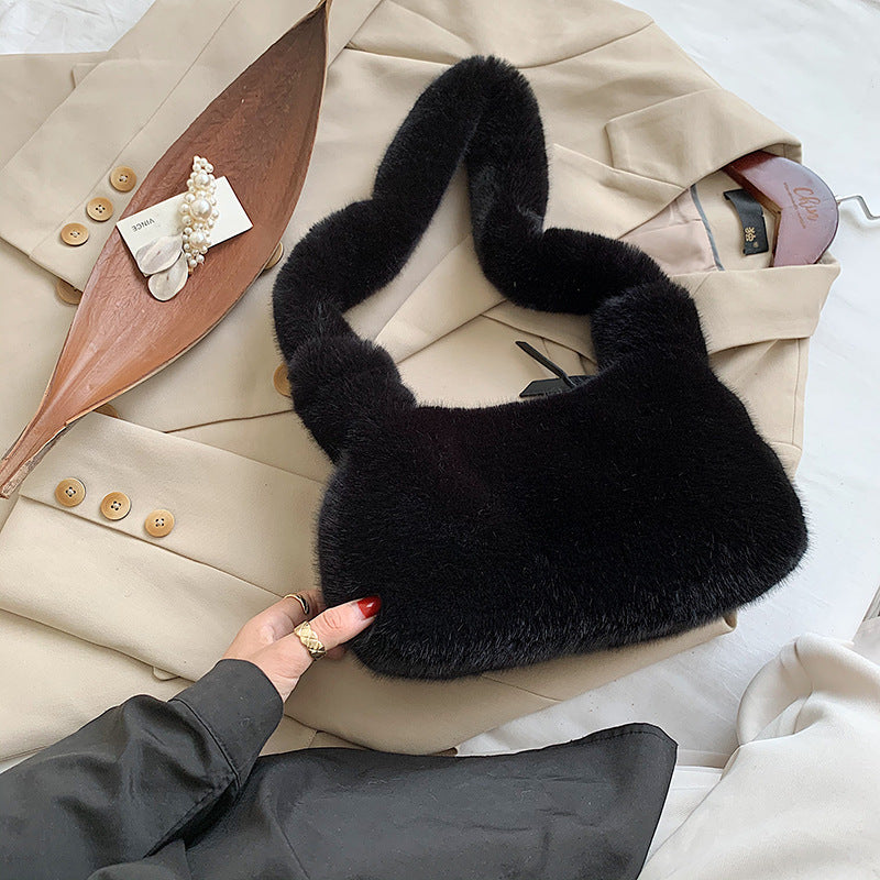 モコスリング_ふわもこ ワンショルダーメッセンジャーバッグ レディース