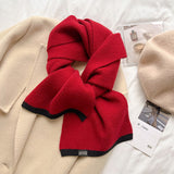 ウールエッセンシャル_無地 ウールニットマフラー あったか冬仕様