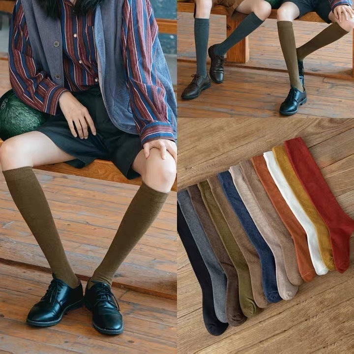 ミルキームード_レディース 秋冬 個性デザイン ファッションミドルソックス