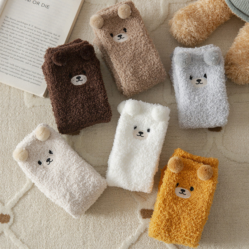 リラックスウォーム_レディース 裏起毛 プラッシュソックス 厚手 あったか 冬用