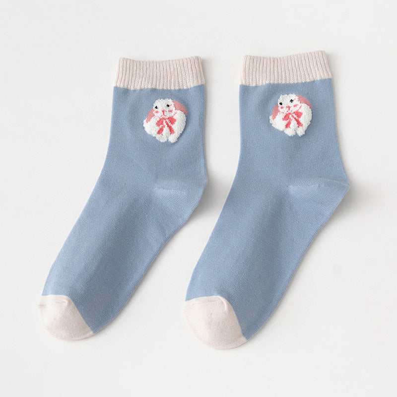 ブルーバニー カートゥーンソックス | 綿素材チューブ丈 男女兼用