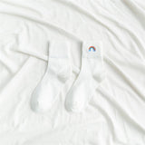 レディース レインボー刺繍ソックス | カジュアルおしゃれファッション(10足/5足/1足)