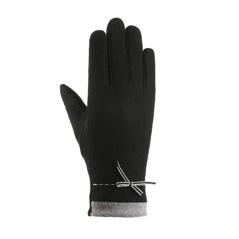 サーモニット_レディース 秋冬 厚手ニット手袋 あったか防寒