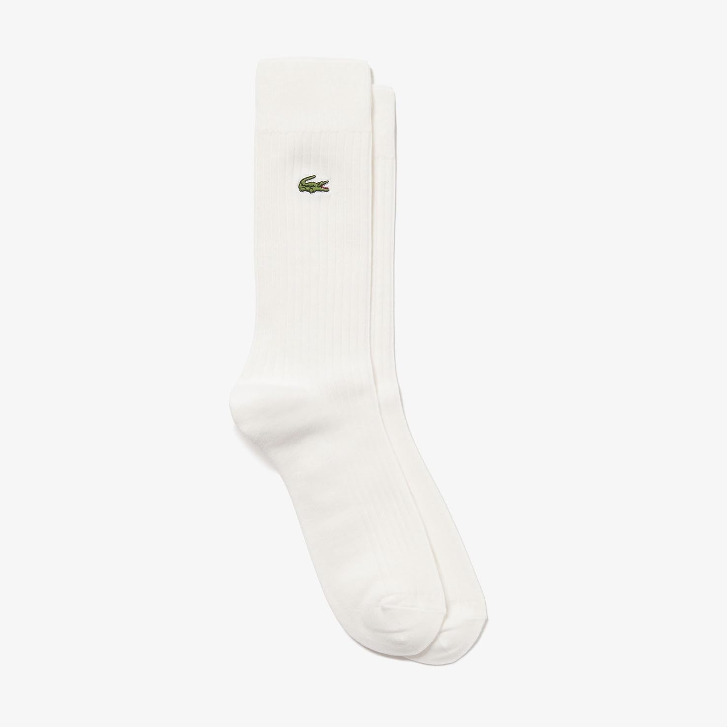 Lacoste Official Clock Emblem 3x2 Rib Knit Socks, Men's