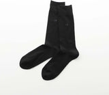 Calvin Klein 92572200 3 Pair Set, Antibacterial and Odor Resistant, Thick Rib, One Point Embroidery, Crew Length, Business Socks, Men's Socks, Men's, Black