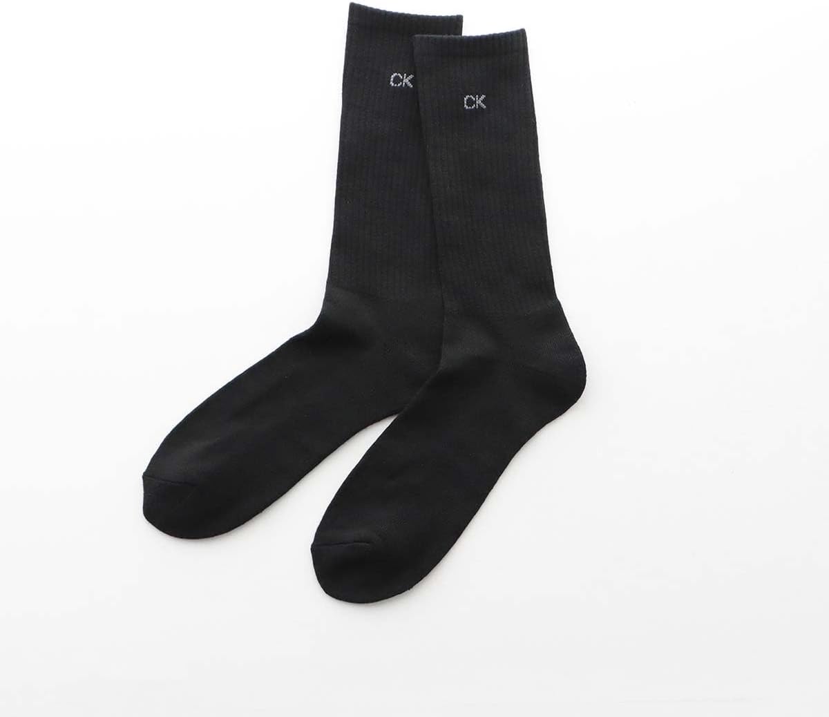 Calvin Klein 92572201 Men's 3-Pair Set, Sole Pile, One Point Embroidery, Solid Rib, Crew Length, Socks, Men's, white/grey/black