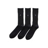 Polo Ralph Lauren Socks, 3 Pair Set, One Point, Embroidery, Crew Length, Unisex, Adult