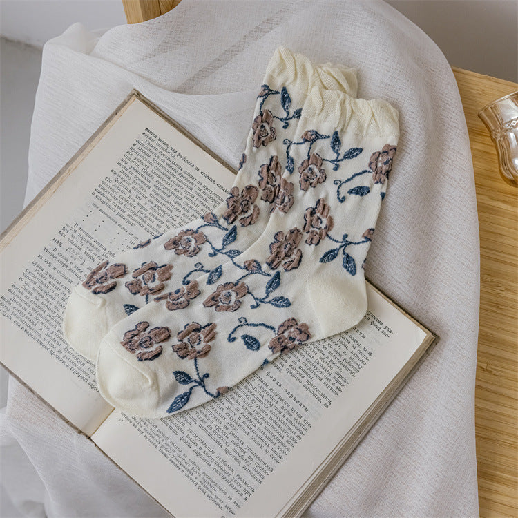 レディース カラーブロックソックス | おしゃれ快適カジュアル(5足/1足)