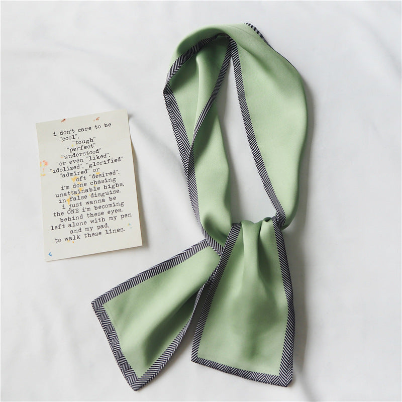 サテンエレ_上品でシンプルな ダブルサテン シルクスカーフ