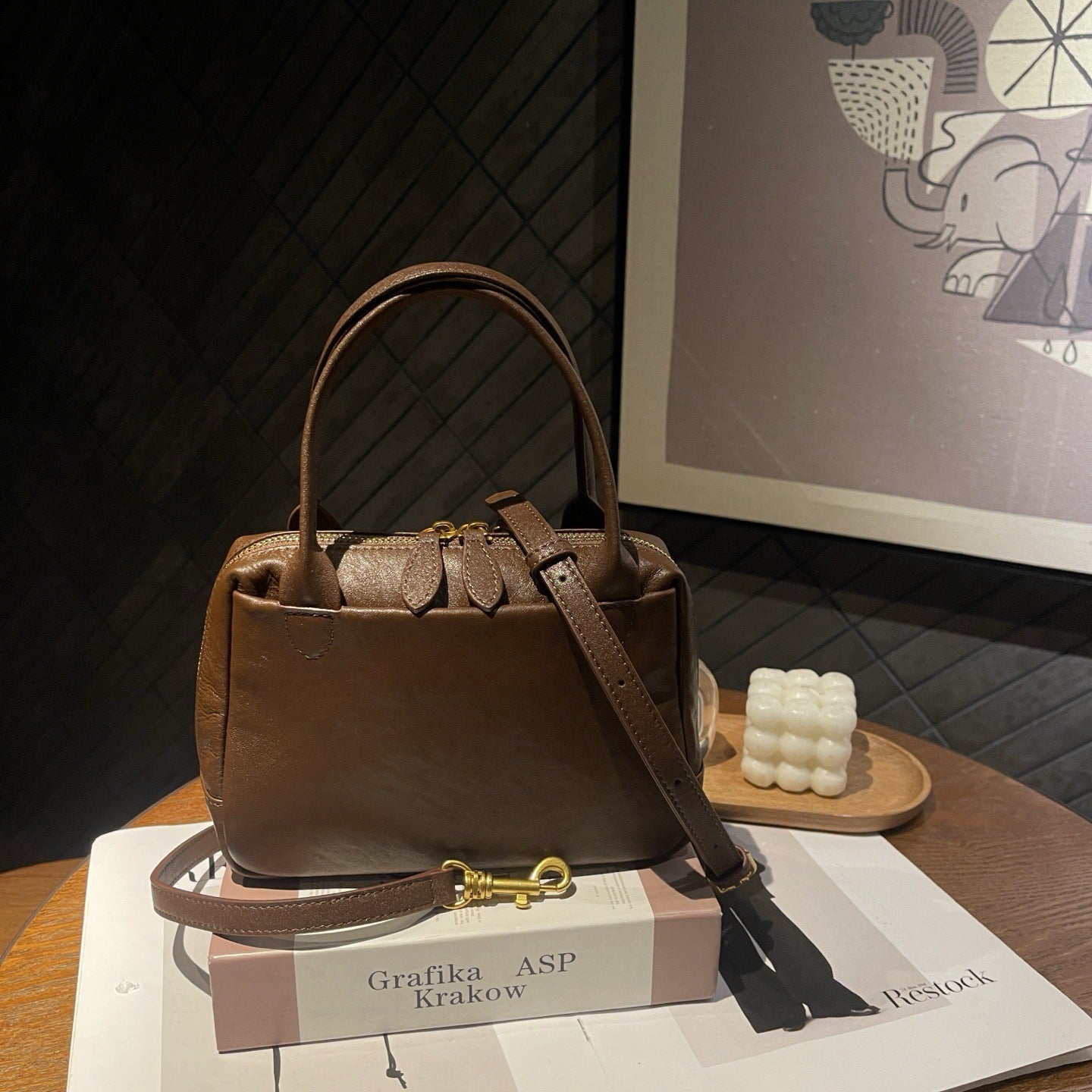 デイリス_レディース 合成皮革 カジュアル ジッパー付き クロスボディバッグ