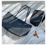 ソフトレーヴ_PUレザー 大容量レディース トート&ショルダーバッグ