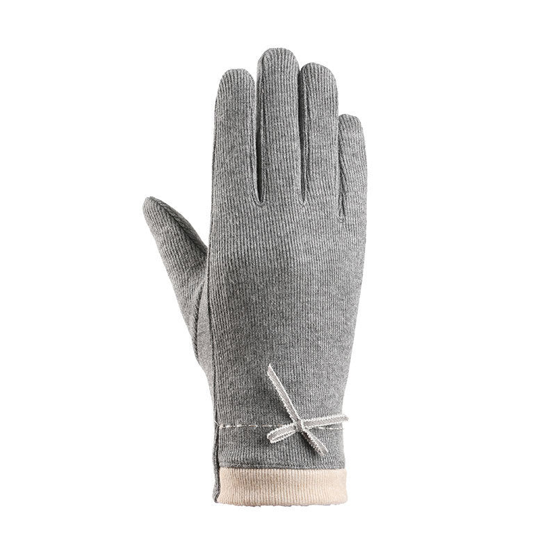 サーモニット_レディース 秋冬 厚手ニット手袋 あったか防寒