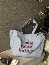 Stripe Letter_Large Capacity Logo Stripe Tote Bag