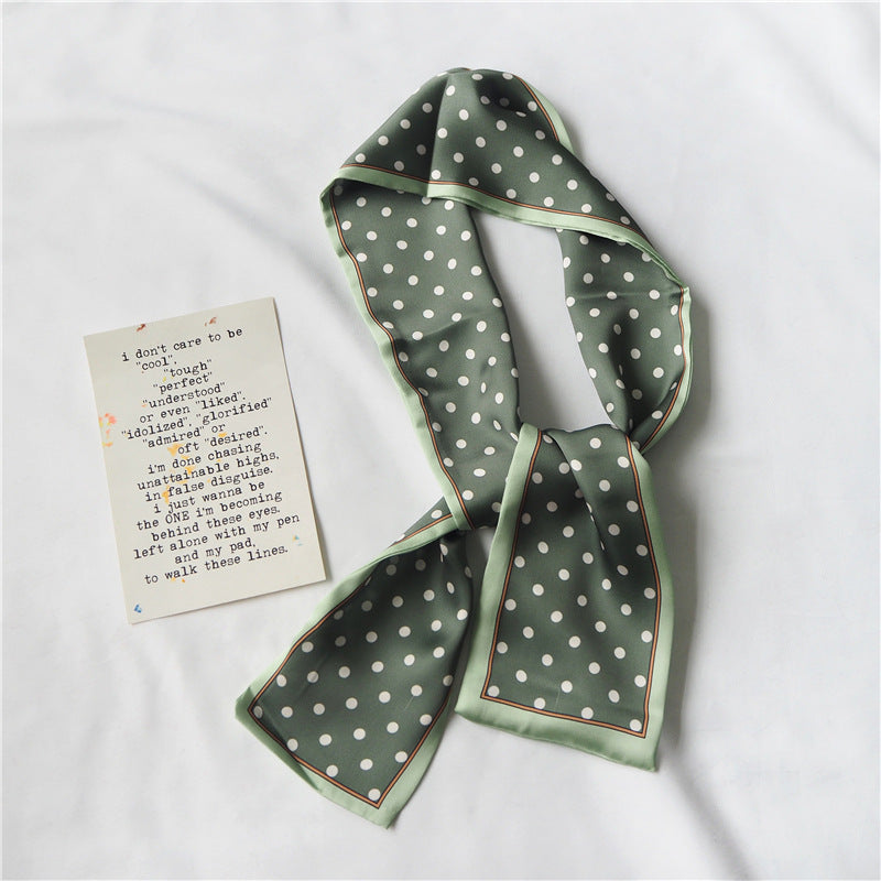 サテンエレ_上品でシンプルな ダブルサテン シルクスカーフ