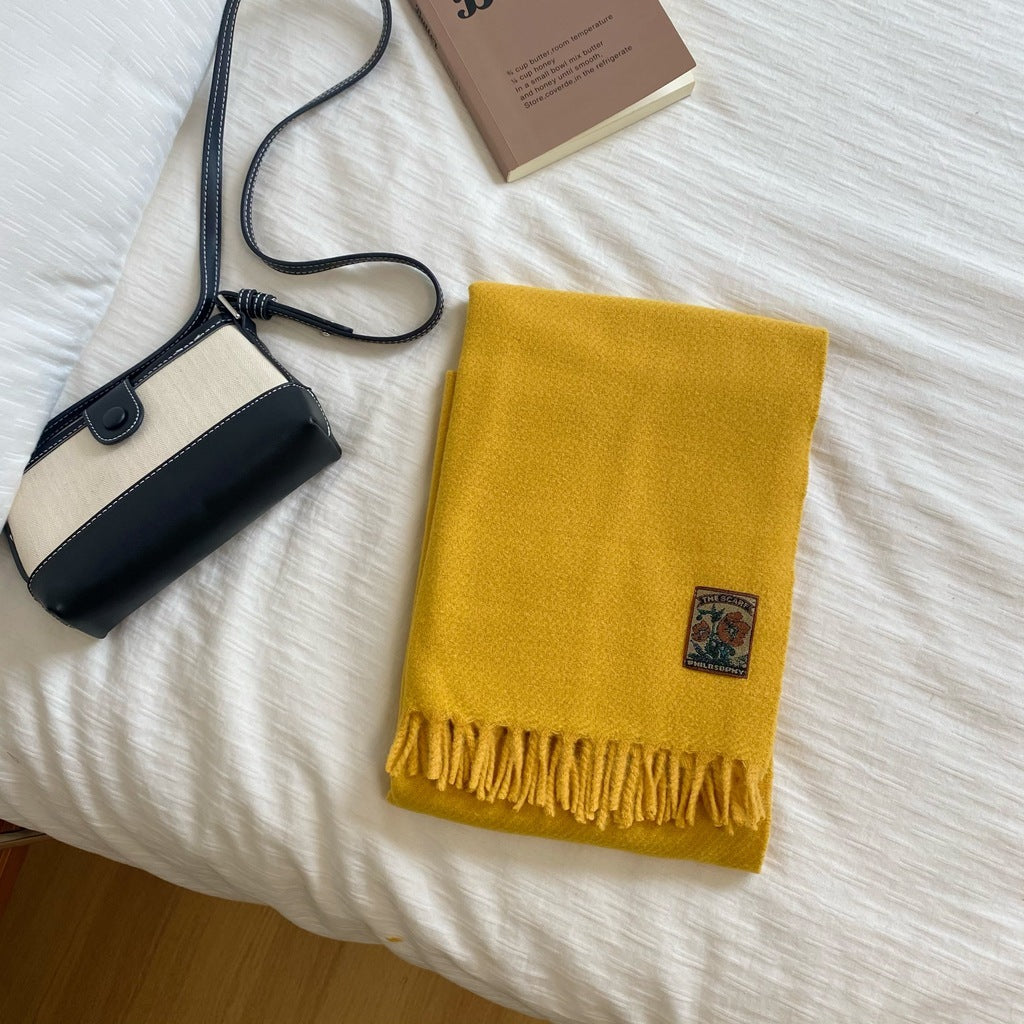 カシミヤタッチ・デイズ_カシミヤタッチ 男女兼用 あったか冬マフラー 学生・カップルにも