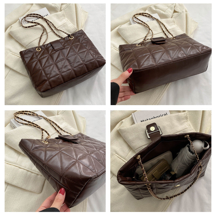 ラックスロンブ_キルティング チェーンショルダーバッグ レディース 菱形デザイン