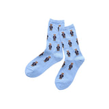 Polo Ralph Lauren 03207557 Women's Crew Socks, Polo Ralph Lauren, Organic Cotton Blend, Flag Mini Bear Allover Pattern
