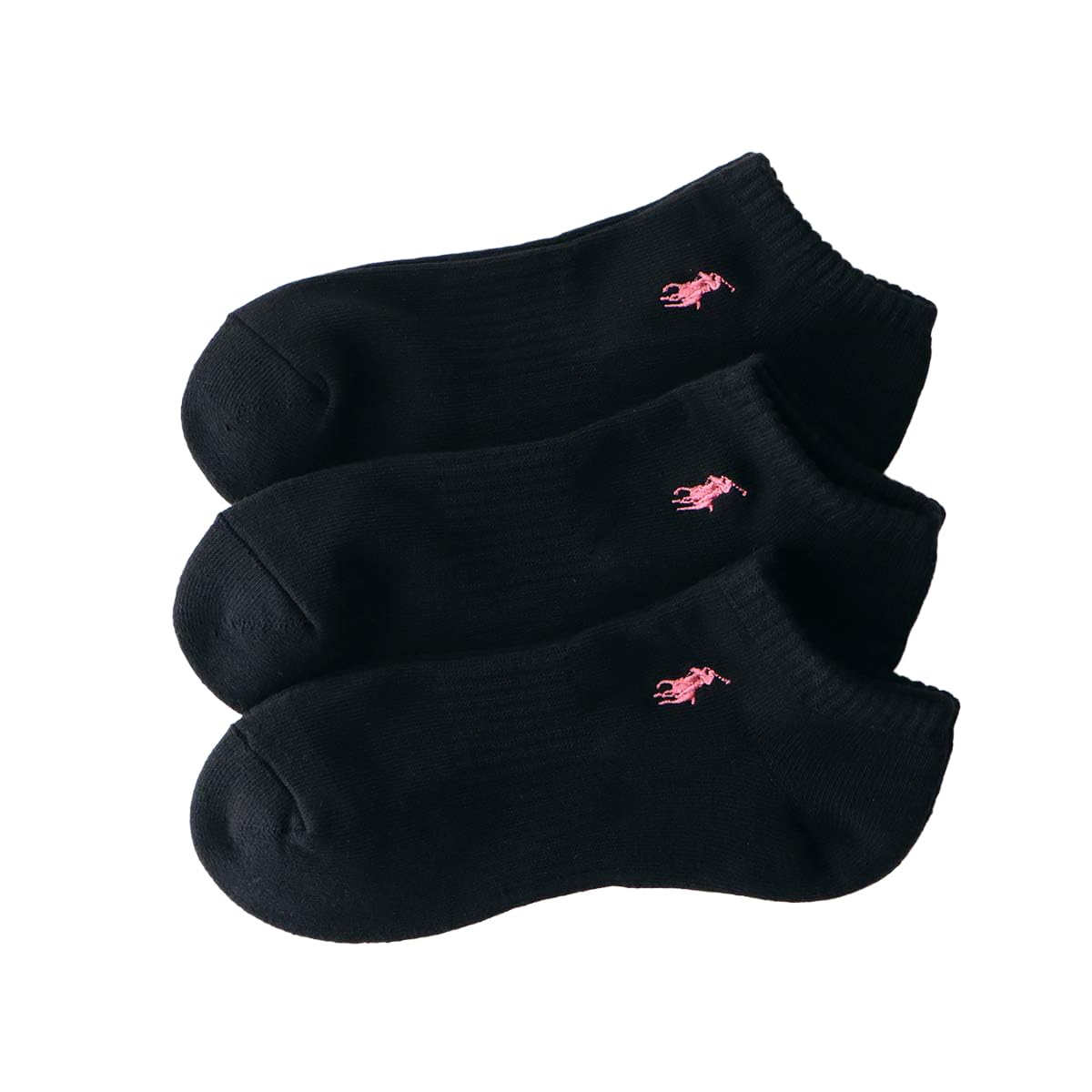 Polo Ralph Lauren 93246912 Women's Socks (3 Pair Set), Footed Pile, One-Point Sneakers Socks, Unisex Adult