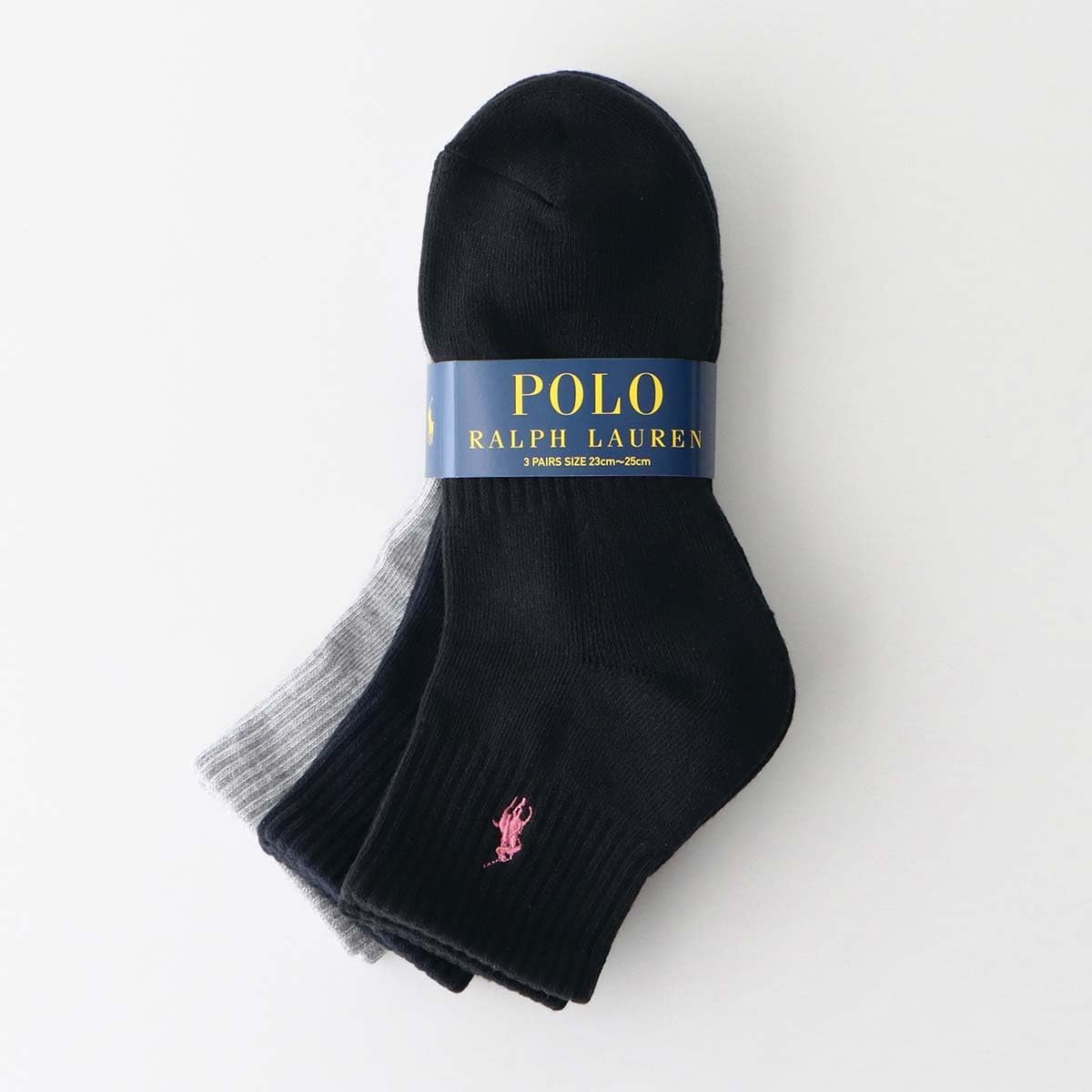 Polo Ralph Lauren 93246914 Women's Socks, 3 Pair Set, Footed Pile, One-Point, Short Socks, Unisex Adult