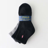 Polo Ralph Lauren 93246914 Women's Socks, 3 Pair Set, Footed Pile, One-Point, Short Socks, Unisex Adult