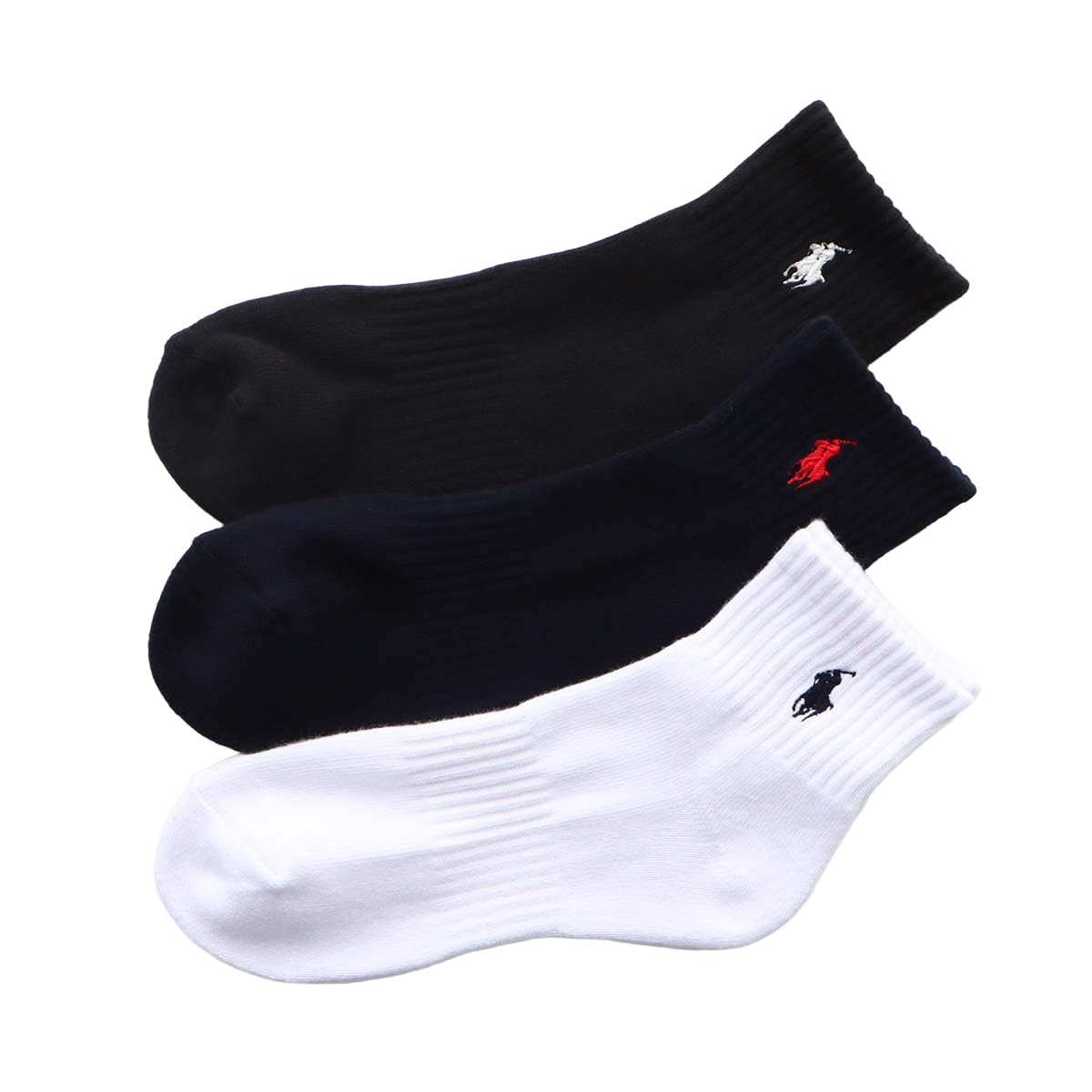 Polo Ralph Lauren 93246914 Women's Socks, 3 Pair Set, Footed Pile, One-Point, Short Socks, Unisex Adult