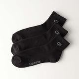 Calvin Klein 92572502 3-Pair Set, Foot Pile, Antibacterial, Deodorizing, Short Length, Men's, Women's, Casual Socks, Present, Gift, 02. assorted, 23.0-25.0 cm