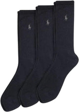 Polo Ralph Lauren Men's Business Rib Crew Socks, Set of 3 Casual Men's Socks, CUSHIONEDRIB8428PKBLACK001Free Approx. 9.8 - 11.4 inches (25.0 - 29.0 cm) Parallel Imported Product, Black (001), Free