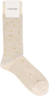 Calvin Klein 02542267 Cool Random Block Sole Mesh Crew Length Casual Socks Men's Socks, Present, Gift, 21. Beige, 9.8-10.6 inches (25-27 cm), 21. beige, 25.0-27.0 cm