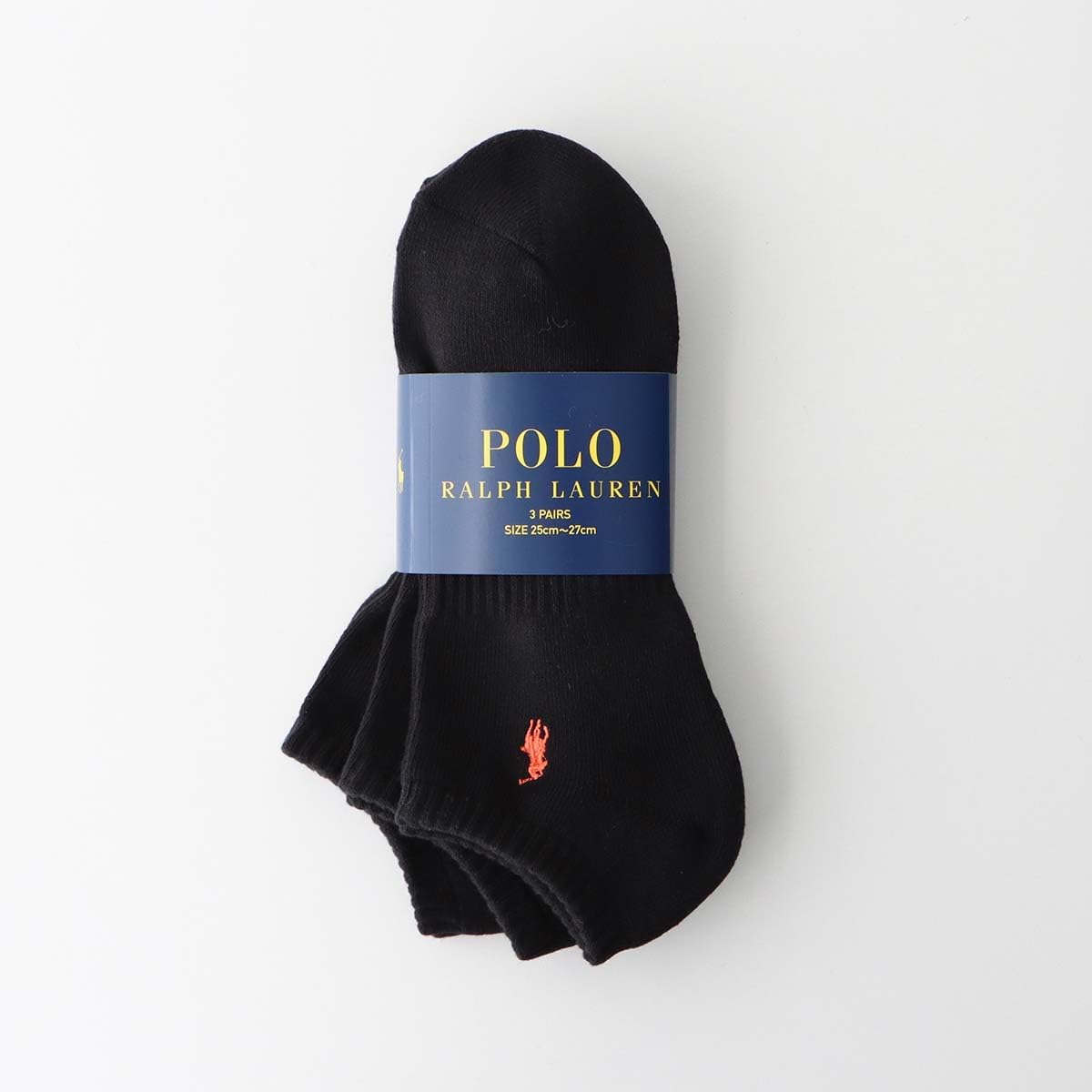 Polo Ralph Lauren 92009912 Men's Socks, 3 Pair Set, Footed Pile, One-Point, Unisex Adult