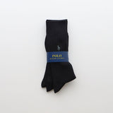 Polo Ralph Lauren Socks, 3 Pair Set, One Point, Embroidery, Crew Length, Unisex, Adult