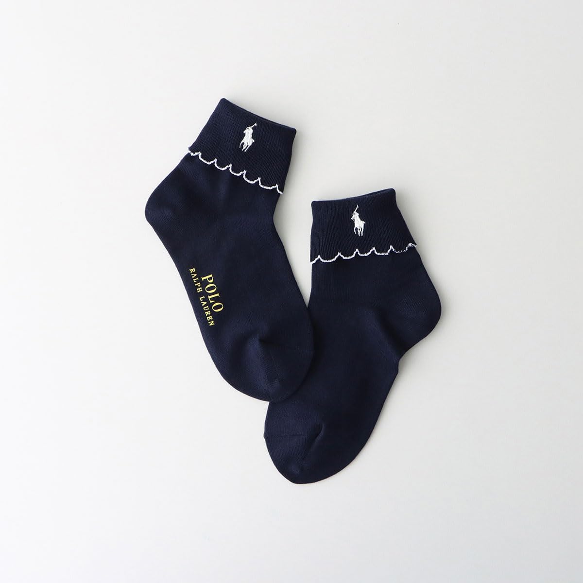 Polo Ralph Lauren 04803763 Children's Folding Picot Sewing Machine Short Socks, Unisex Children