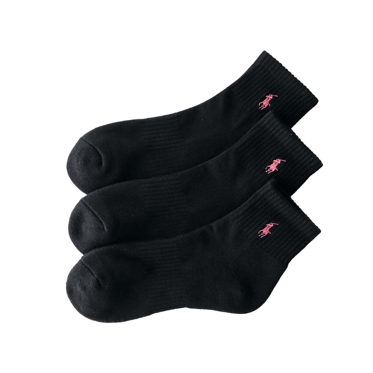 Polo Ralph Lauren 93246914 Women's Socks, 3 Pair Set, Footed Pile, One-Point, Short Socks, Unisex Adult