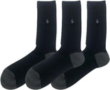 Polo Ralph Lauren 8439PK Men's Business Crew Socks, Set of 3, Black (001)