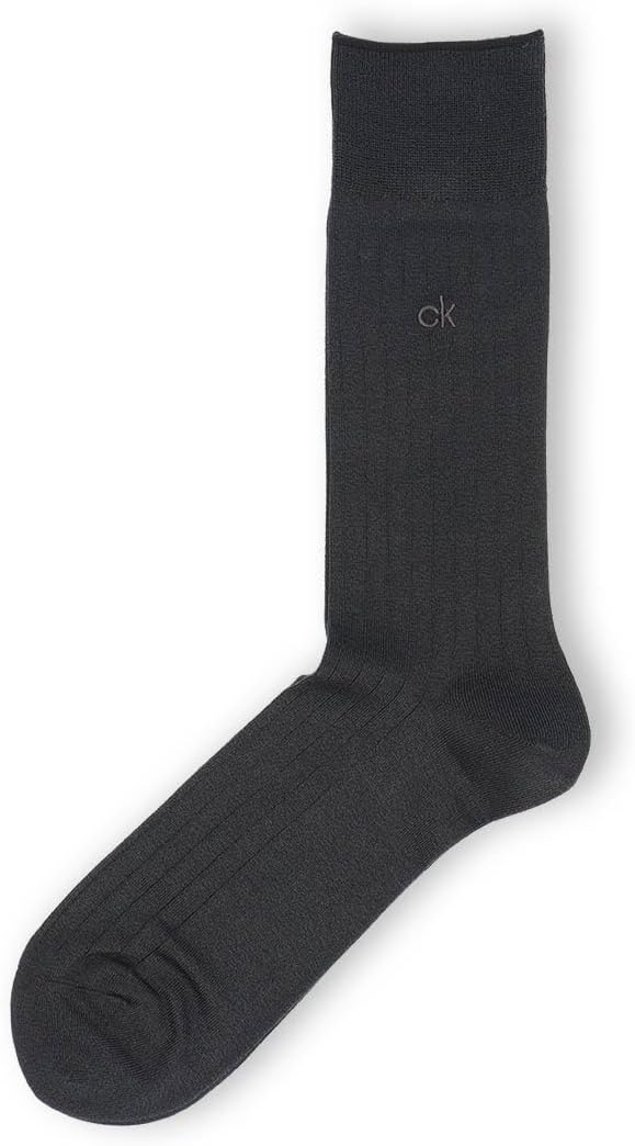 Calvin Klein メンズ抗菌防臭ソックス|太リブ・クルー丈ビジネス靴下