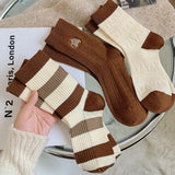 コージーコーヒー_秋冬 レディース コーヒー色 あったか フリース×ウールソックス