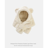 ベビーベアフード_ベビー クマさんフードマフラー 一体型キャップ