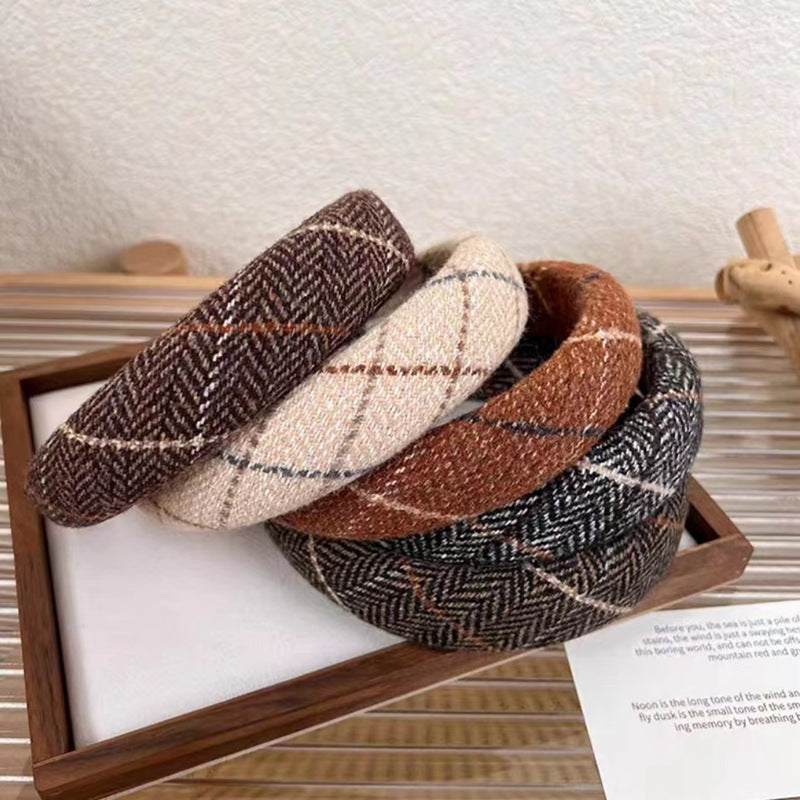 Bandellia Check Muse Autumn/Winter New Classic Check Sponge Hairband
