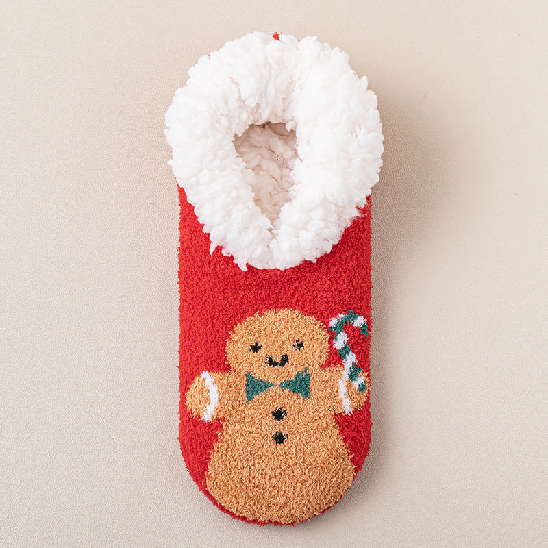 リラックスウォーム_厚手 室内用 すべり止め付き ラムウール ルームソックス 冬用