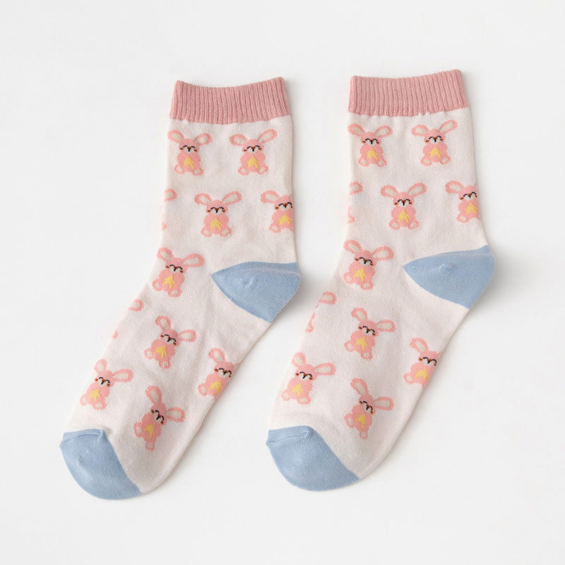 ブルーバニー カートゥーンソックス | 綿素材チューブ丈 男女兼用