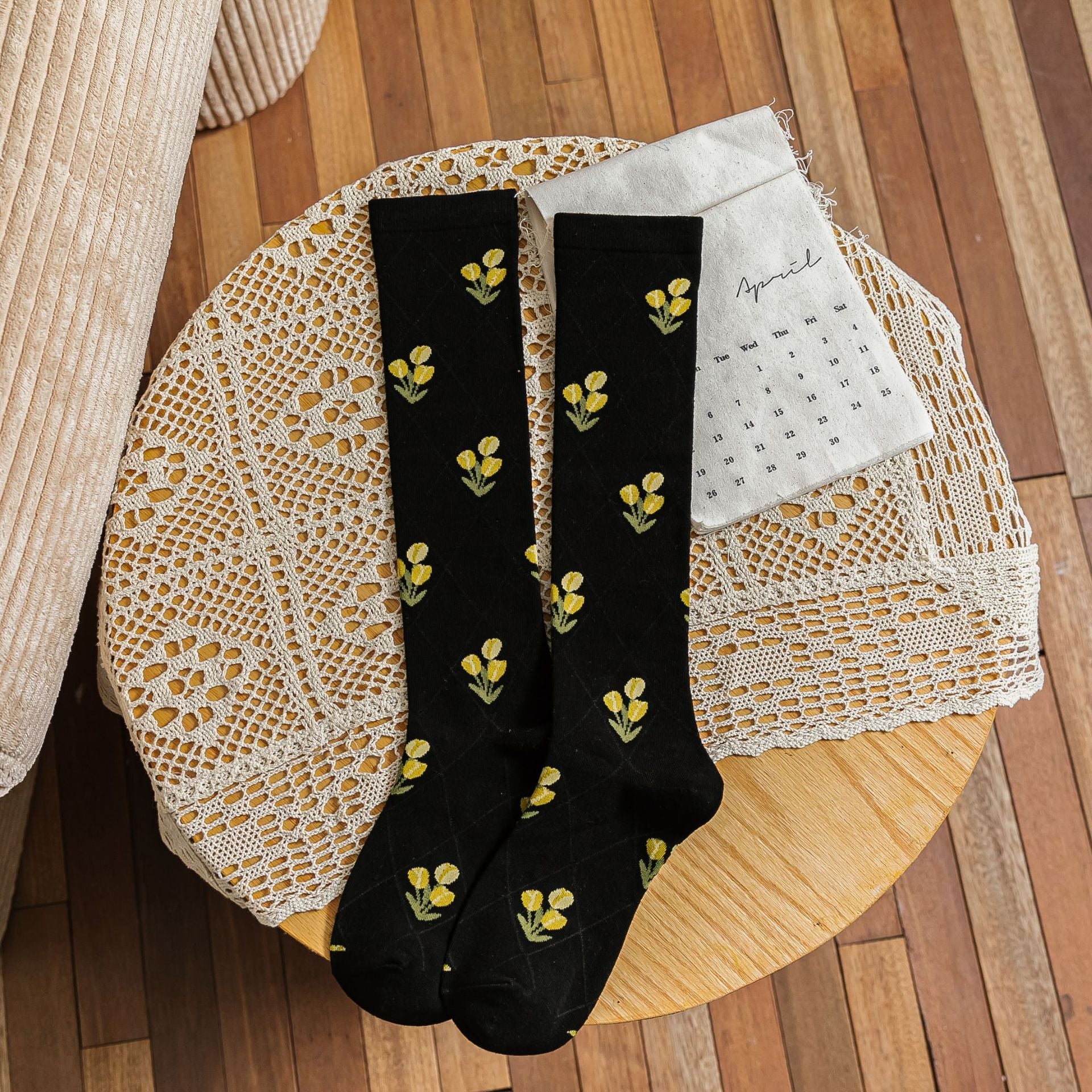 ミルキームード_秋冬新作 ロリータ風 プレッピー チューブソックス