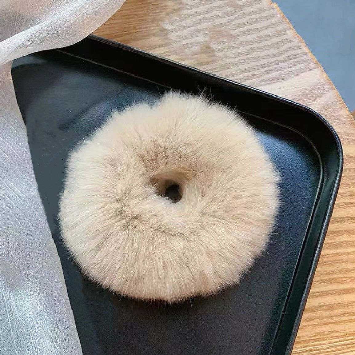スクランチーズ_ふわふわプラッシュ シンプル可愛いヘアリング