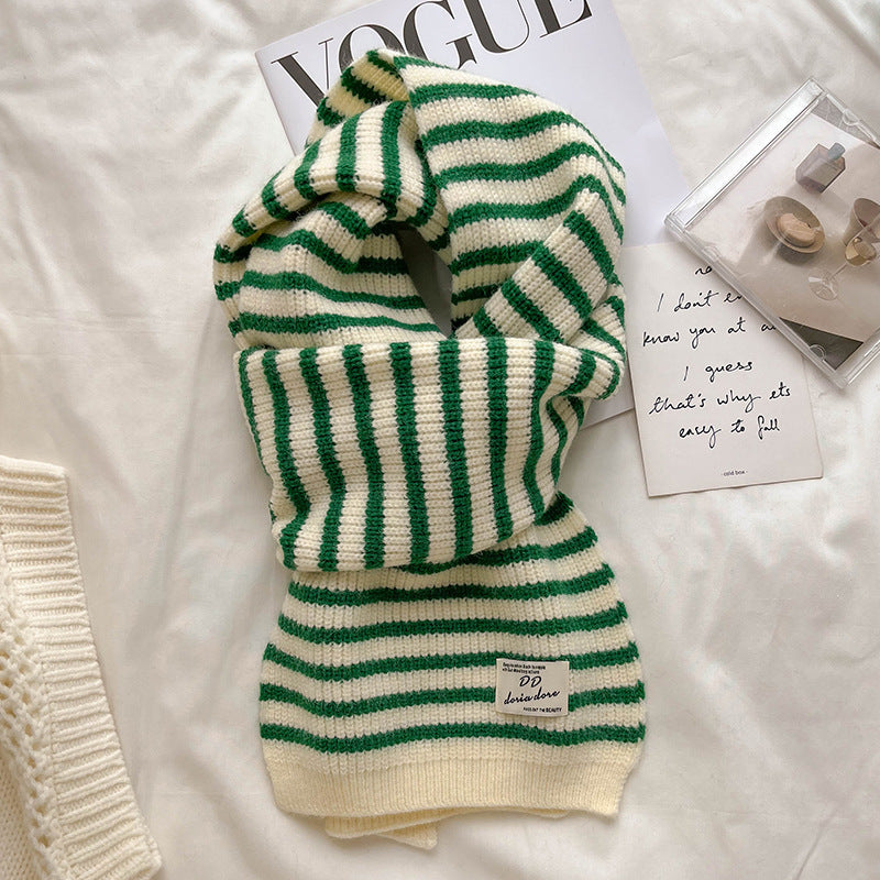 ストライプウォーム_厚手 あったかストライプマフラー 学生・カップルにおすすめ