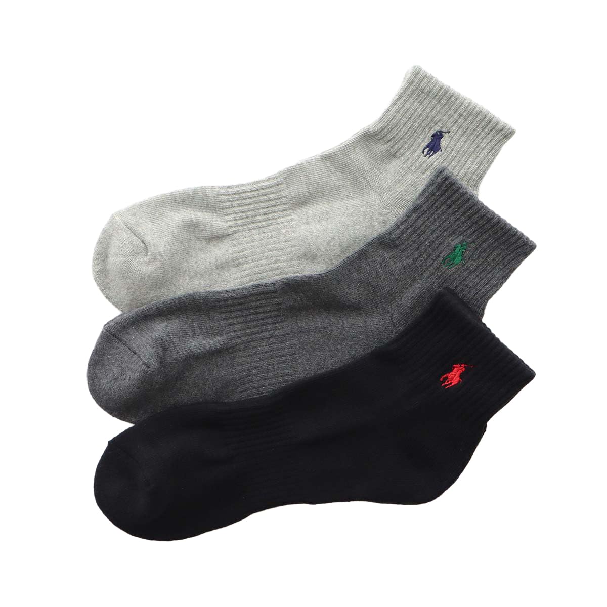 Polo Ralph Lauren 93246604/92009604/92009604 Socks, Set of 3, Men's, Women's, Foot Pile, Arch Support, Multicolored